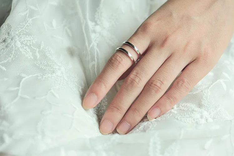 Винтажные кольца цепи серебряного цвета для женщин регулируемые размера мужчин