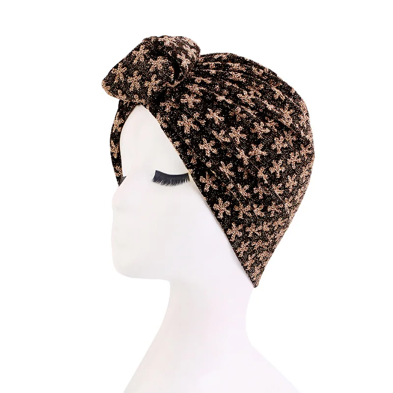 

Shiny Silk Ball Arabian Turban Hat Indian Hat Baotou Cap Flower Hat Women Caps Girls Newborn Turban Twist Knot Headwear Turban