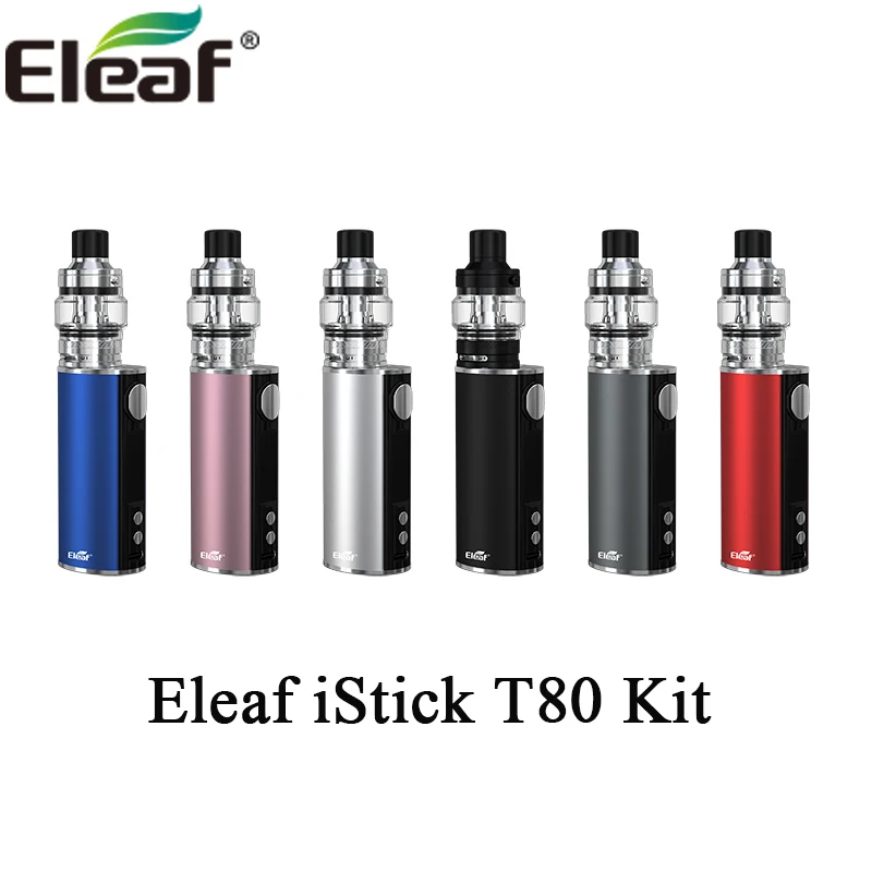 Оригинальный Eleaf iStick T80 Комплект 80 Вт бокс мод с 5 мл баком Pesso/MELO 4 D25 бак подходит