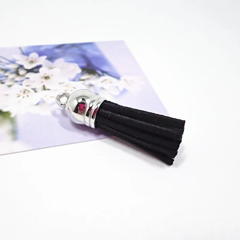 Металлическая крышка подвески из искусственной кожи с кисточками Брелоки DIY