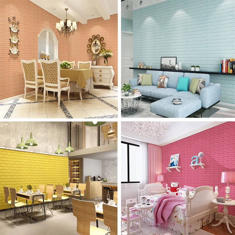 70 * 77 Three-dimensional Wall Stickers Anti-collision Soft Bag Foam Imitation Brick Pattern Wallpaper Self-adhesive Waterproof | Дом и сад