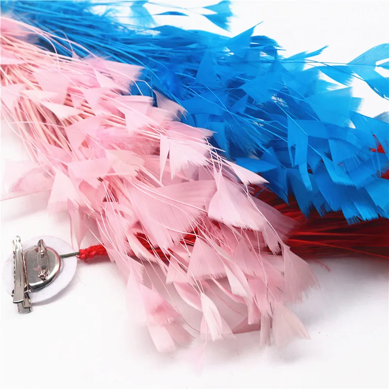 Пушистые перья индейки цветок для головных уборов 28-30 см розовые рукоделия