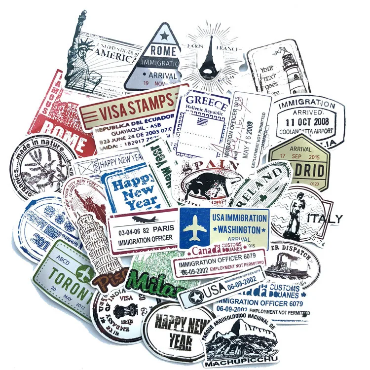 60 шт. в упаковке дорожный штамп водонепроницаемая наклейка для телефона ноутбука