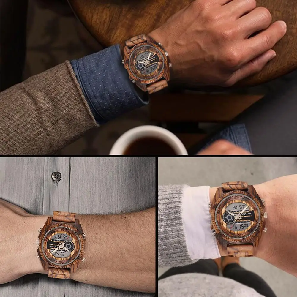 

Shifenmei Digital Watch Men Top Luxury Brand Wood Watch Man Sport Casual Led Watches Men Wooden Wristwatches Relogio Masculino