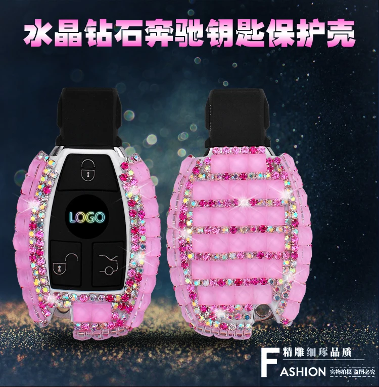 Новинка Модный Роскошный чехол для автомобильного ключа со стразами женский
