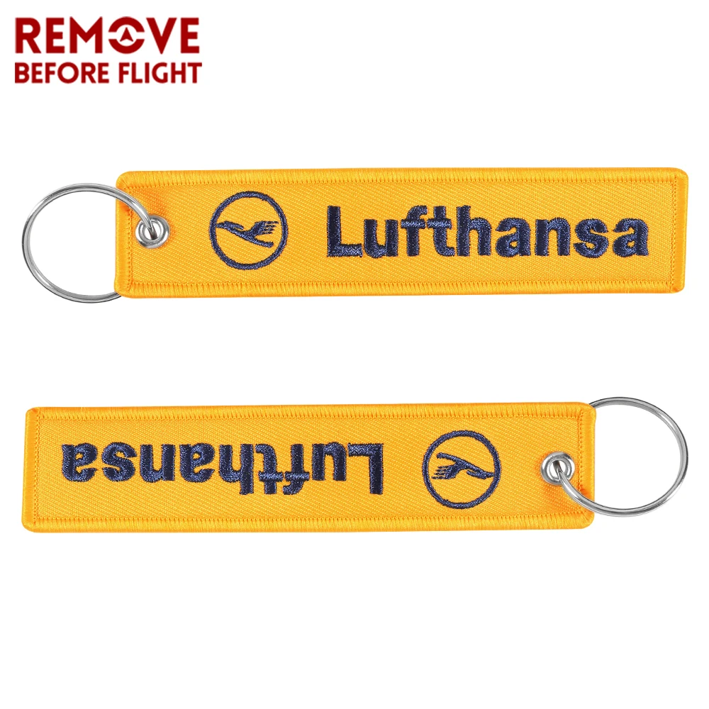 3 шт. набор брелоков Lufthansa в стиле модной бижутерии с вышивкой для мужчин, оптовая продажа, подарок для экипажа самолета.