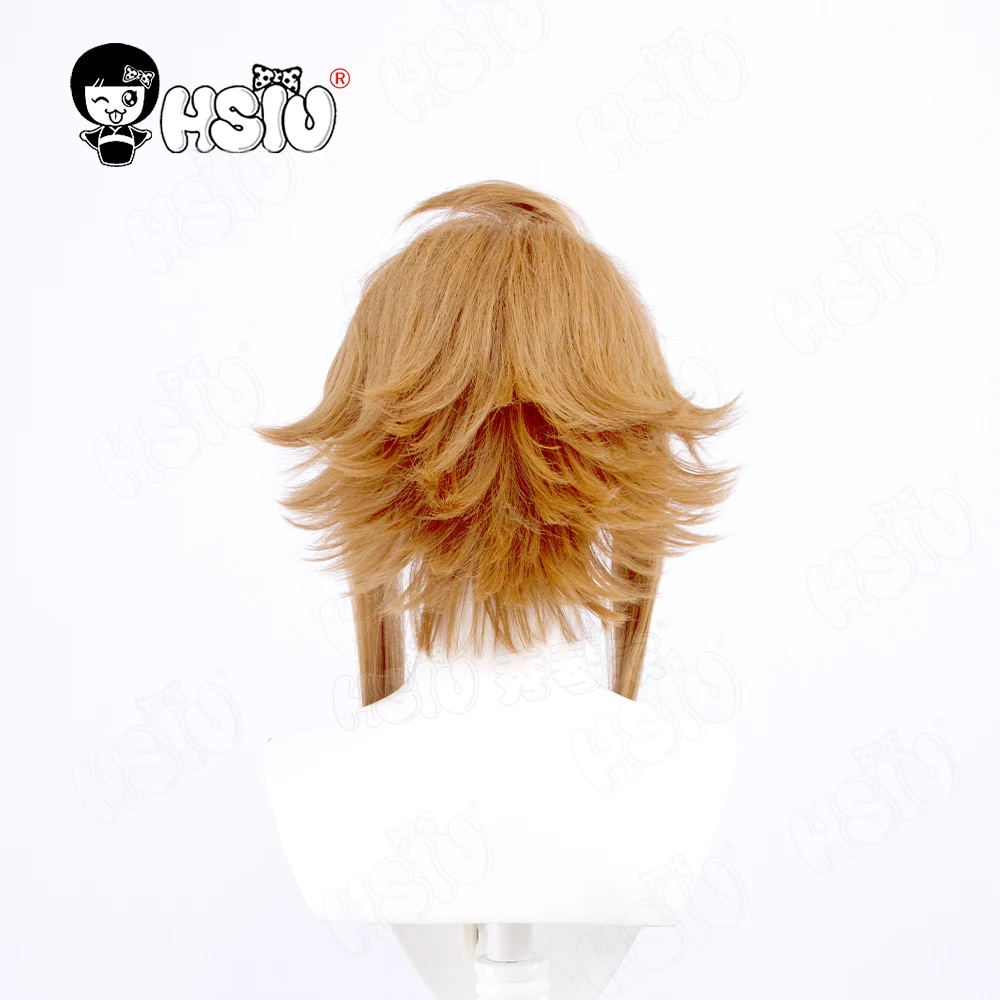 Gorou Cosplay wig game Genshin Impact Cosplay HSIU Brown and white mixed color short hair Free wig Cap Genshin Impact wig