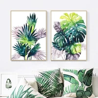color tropical green plant turtle leaf nordic poster canvas painting scandinavian wall art picture living room modern home decor