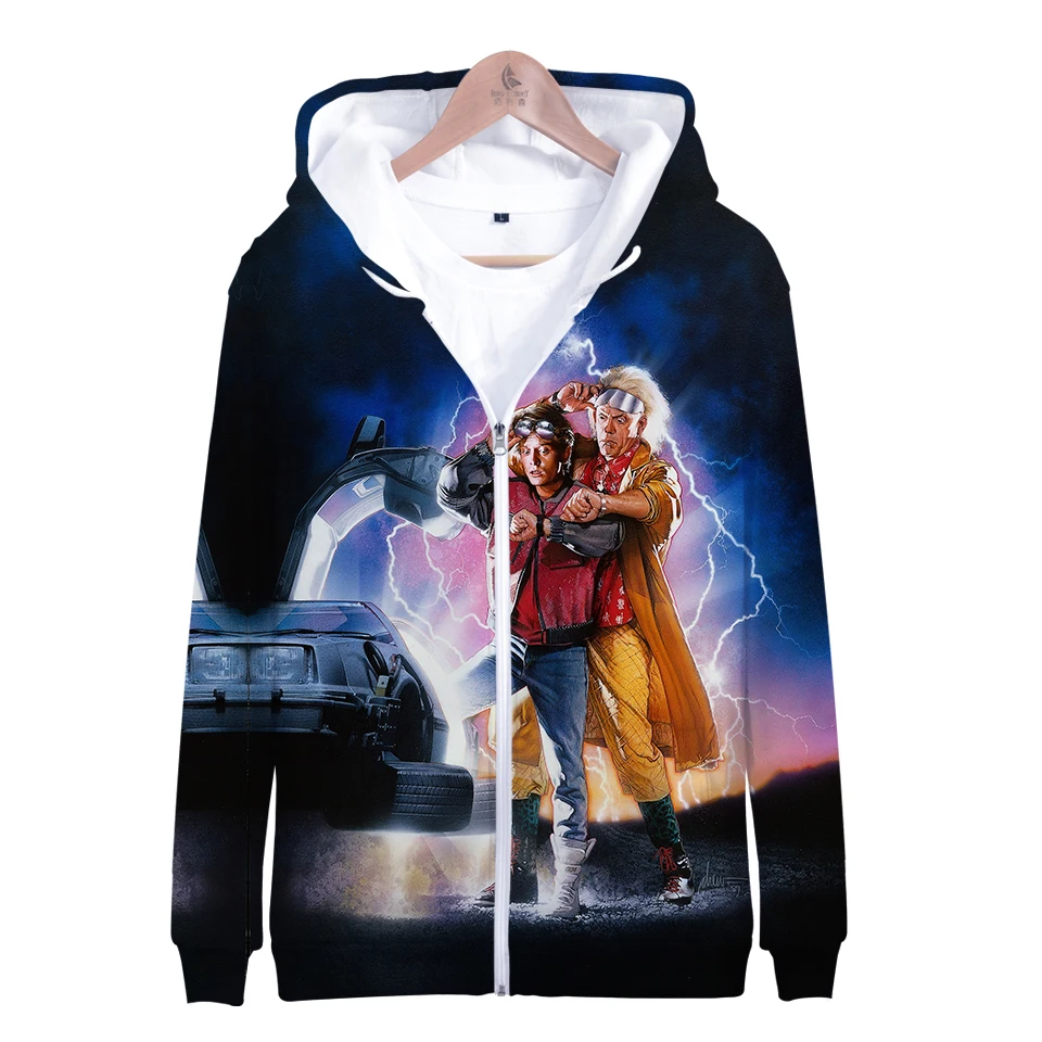

Популярные толстовки с надписью «Назад в будущее» для мужчин и женщин, Мужская модная 3D Толстовка с длинным рукавом, мужская спортивная оде...