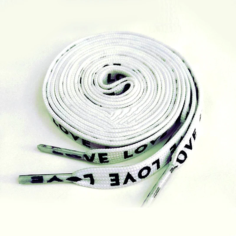 

1 Pair Double-sided LOVE Letter Printing Shoelaces 2019 High Quality Durable Polyester Flat Fashion Shoelaces For Sneakers 110cm