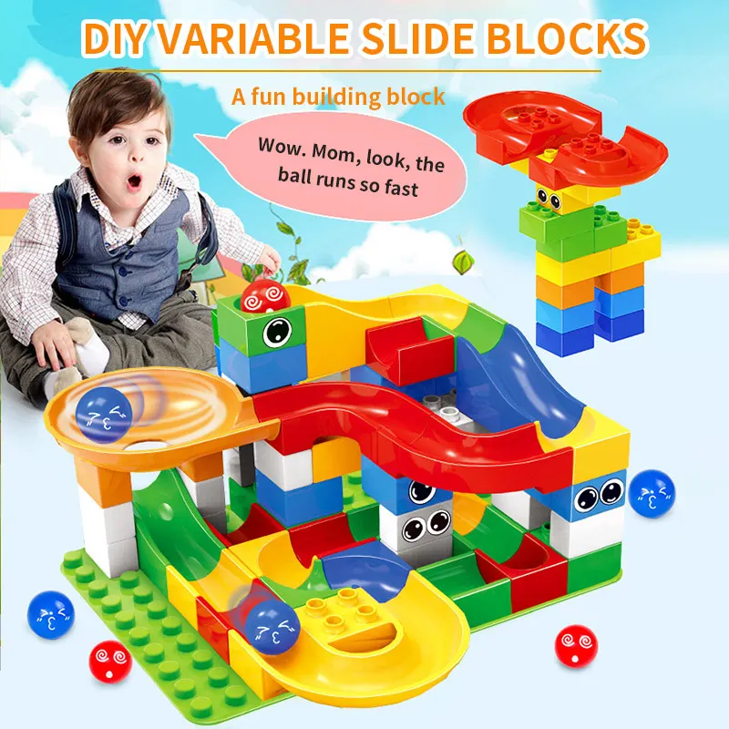 DIY Marble Race Run шар лабиринт трек строительные блоки совместимые с воронкой горка