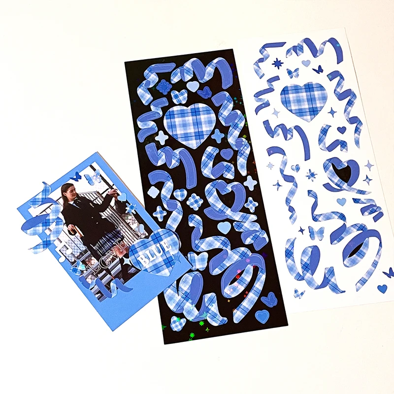 

Plaid Ribbon Sticker Small Card Decoration Creative Aesthetics DIY Manual Photo Album Scrapbook Stationery