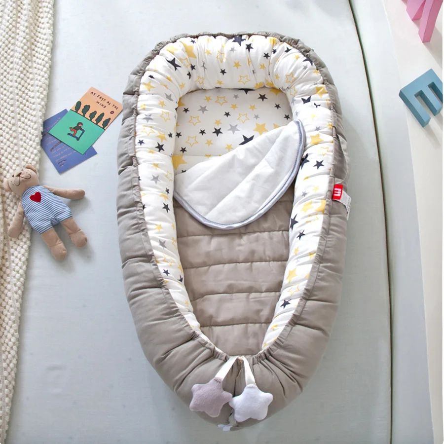 

Baby Nest Bed With Mat Portable Crib Travel Bed Baby Bumper Infant Toddler Cotton Baby Bumper Bed For Cradle Newborn Bassinet