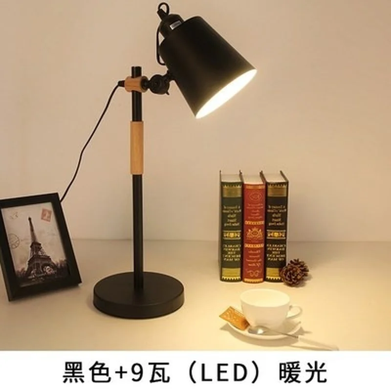 Современная Деревянная настольная лампа Скандинавская Европейская деревянная