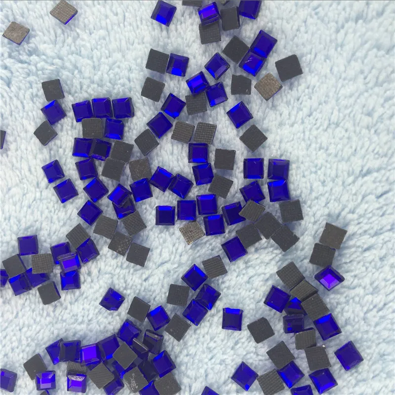500 шт./лот 4*4 мм королевский синий Стразы квадратные стразы кристаллы для
