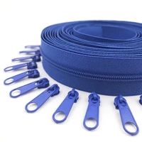 5 meters zipper by the yard nylon coil zippers with 10pcs zipper slider for purses bags and other sewing projects