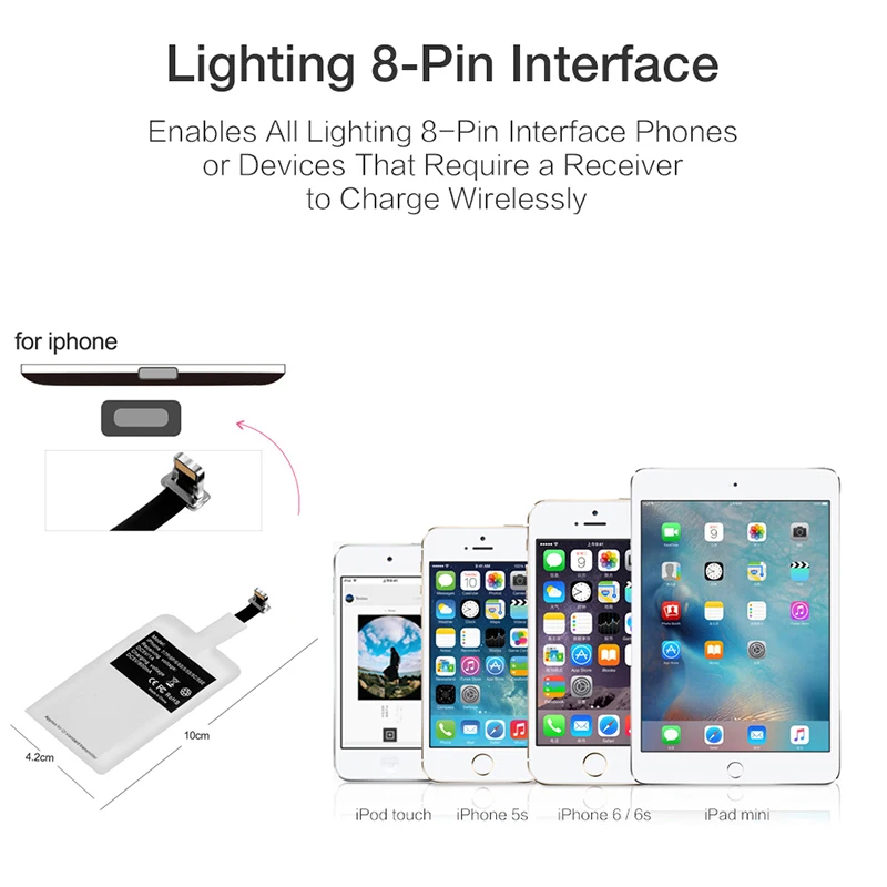 Зарядный приемник Micro USB Type C Qi Индукционное Беспроводное зарядное устройство для