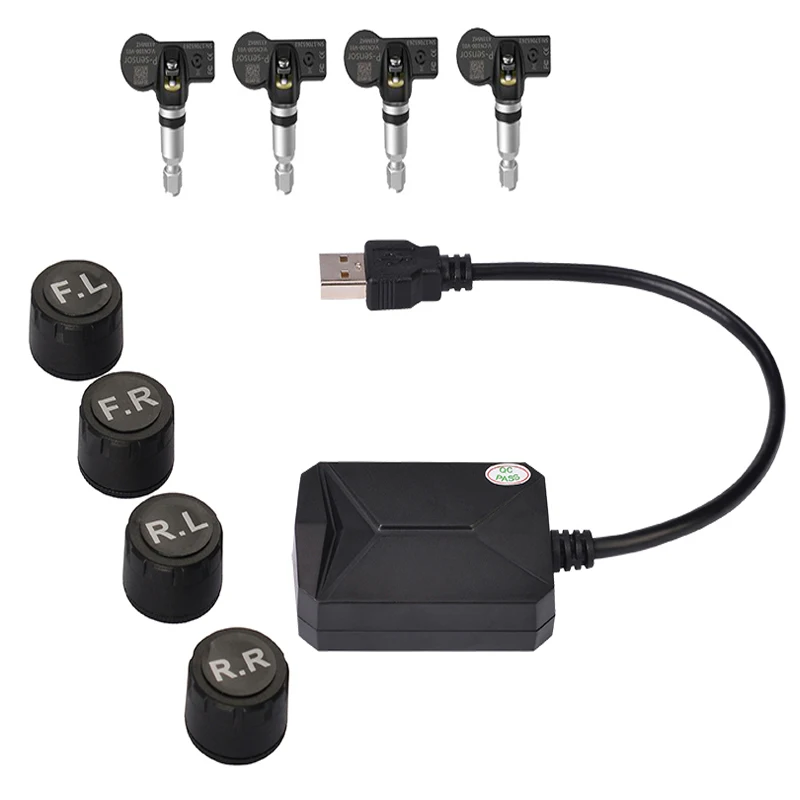 Система контроля давления в шинах TPMS монитор с подключением к USB на Android/система