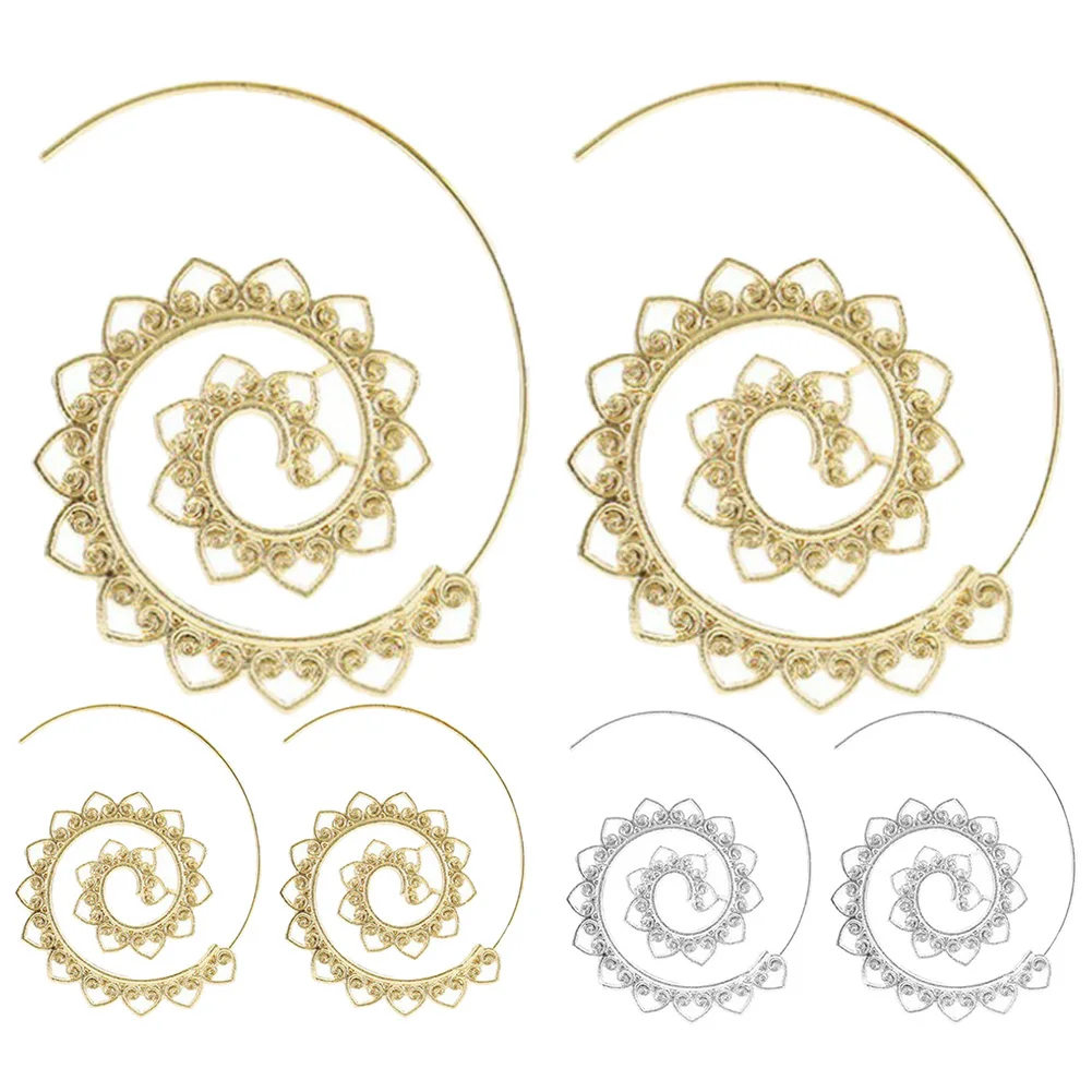 2019 11.11 HOT Earrings Fashion Women Spiral Round Circle Gear Heart Piercing Jewelry Gift Woman's accesories | Украшения и