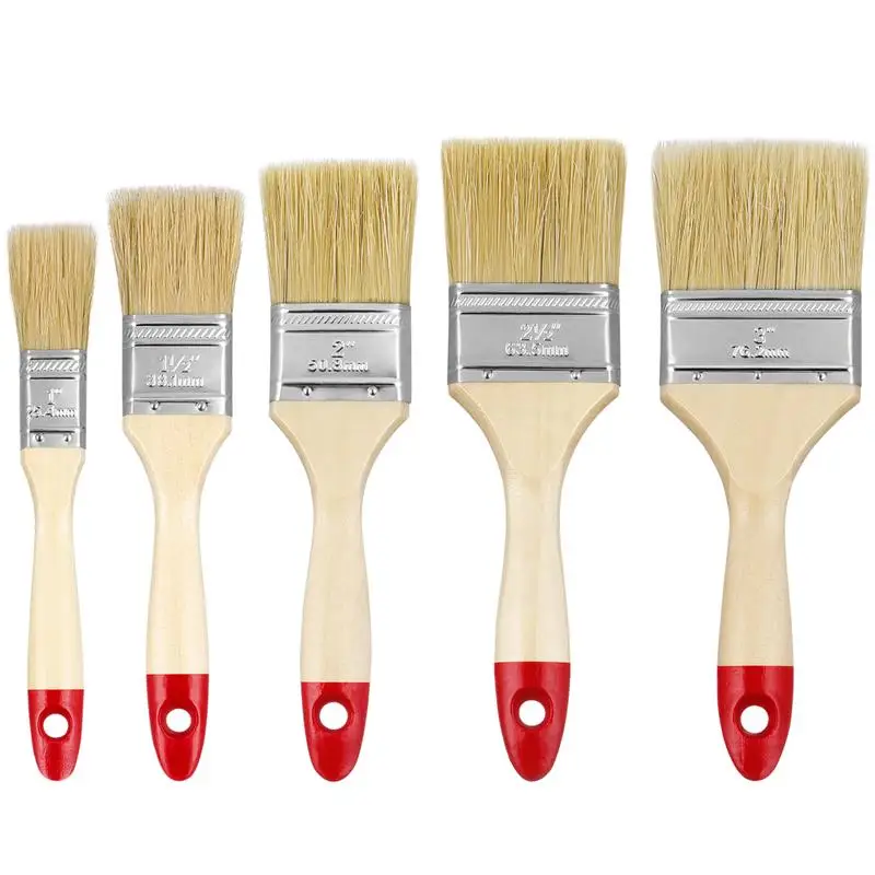 Bristle Paint Brushes Set Solid Wood Stain Artist Oil Watercolor Brushes Wall Paint Brushes Paint By Number