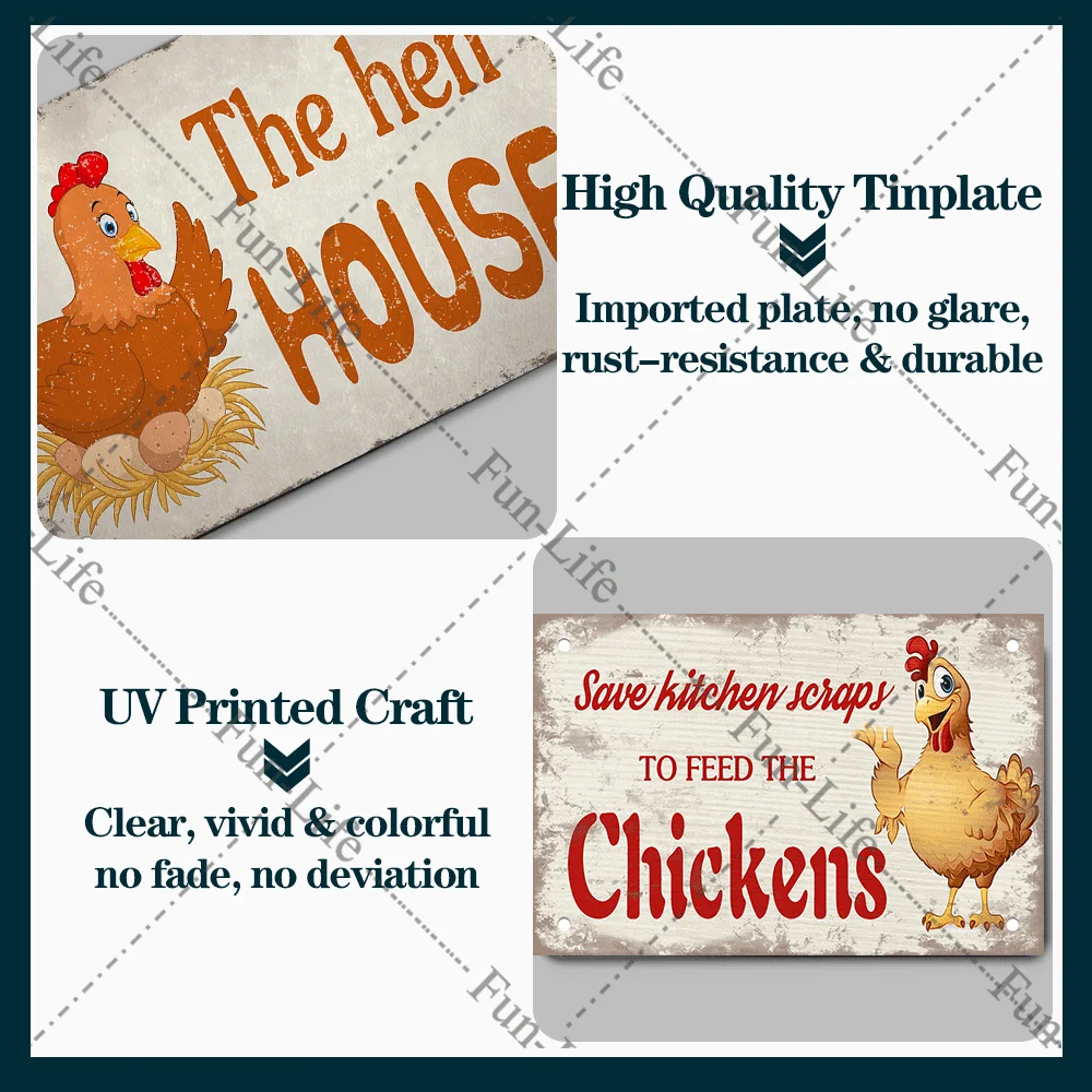 Винтажные металлические оловянные знаки в виде курицы петуха фотопластина