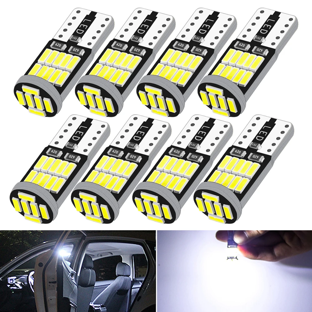 

Комплект светодиодных ламп T10 W5W 194 168, автомобильные парковочные огни, светодиодный ные боковые лампы для багажника 12 В светильник щение для ...