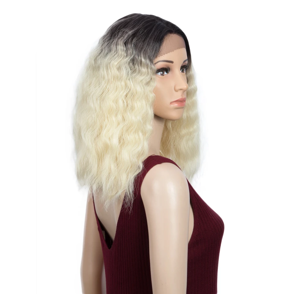 Парики из синтетического кружева спереди Боб для женщин короткий волнистый