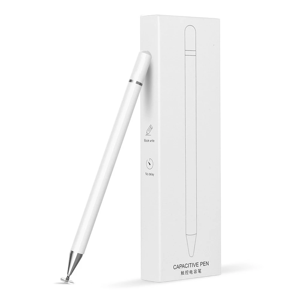 

Universal Stylus S Pen Touch Screen Disc Tip Capacitive Pencil To Draw Replacement Metal With Magnetic Cap For Ipad Tablet White