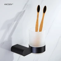 toothbrush tooth cup holder with glass cup wall mounted stainless steel single cup rack cup tumbler holders bathroom accessories