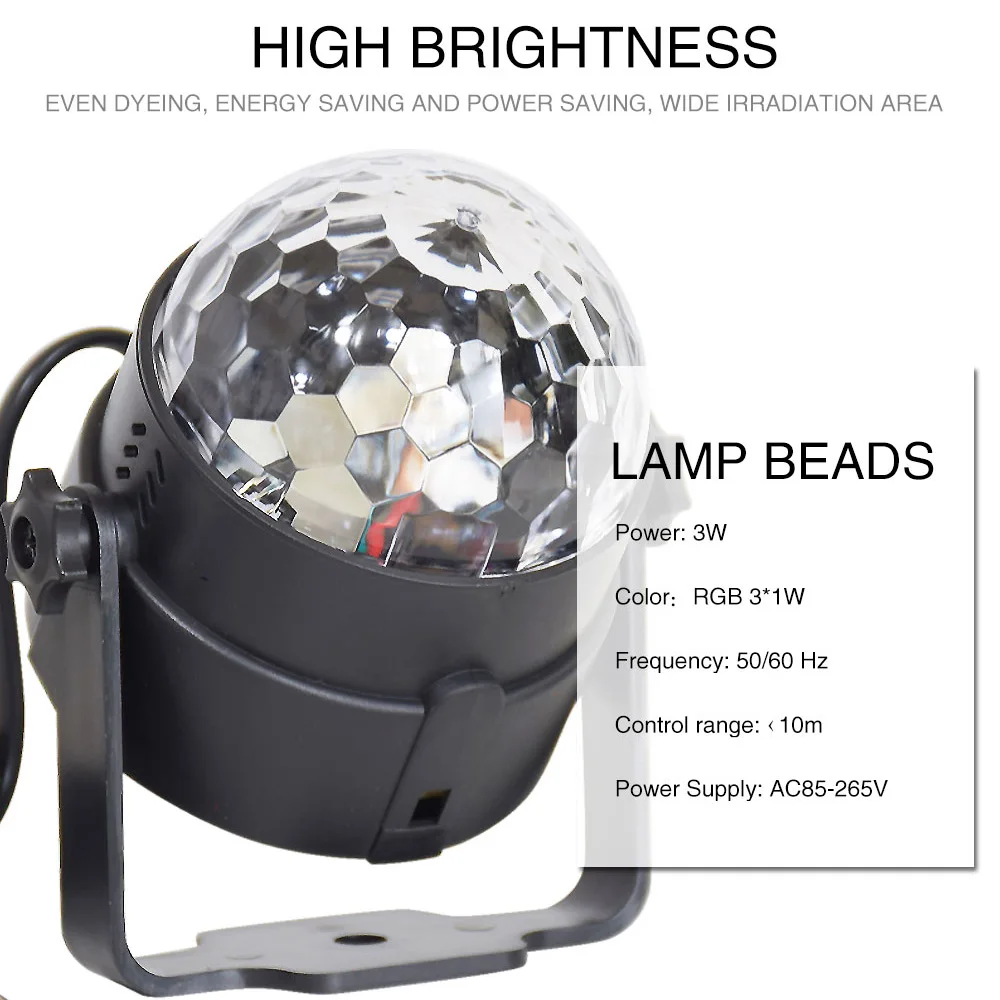 Мини RGB LED хрустальный магический шар сценический эффект светильник ing лампа