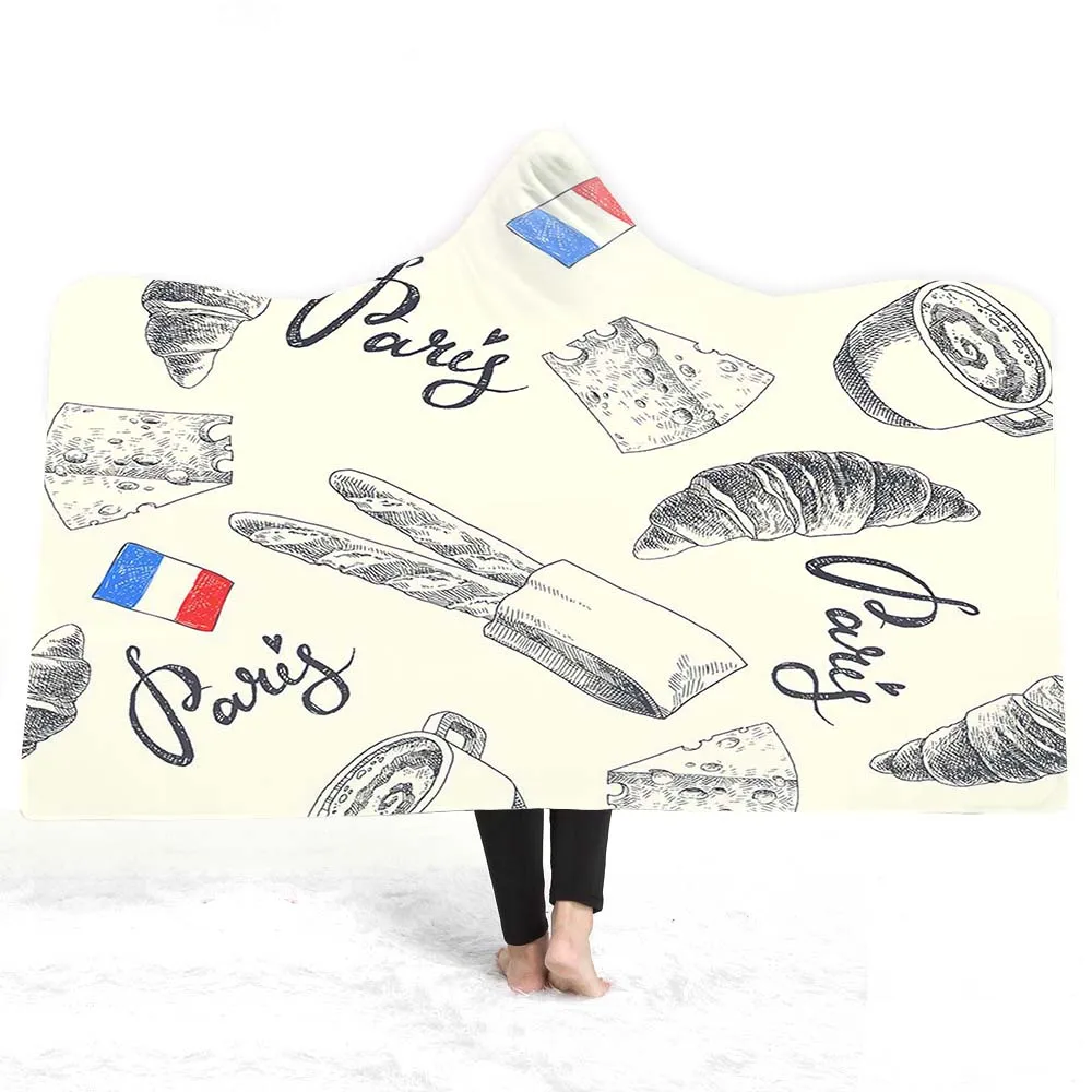 Полотенце с 3D принтом в виде Парижа Коралловое флисовое переносное одеяло