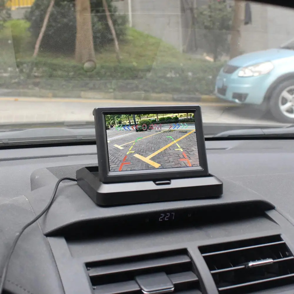 Беспроводной 5-дюймовый Складной автомобильный монитор DIYSECUR заднего вида датчик