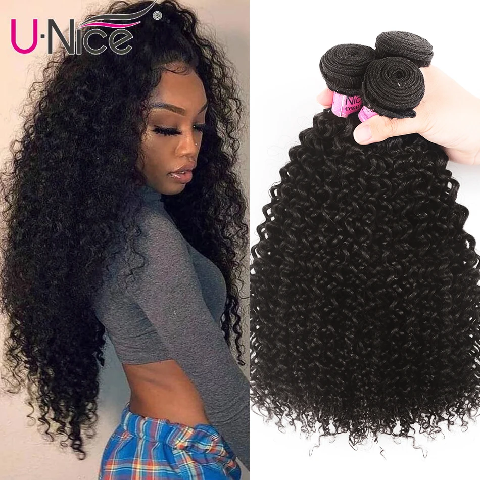 Волосы UNICE бразильские кудрявые вьющиеся волосы 8 "-26" remy 1/3/4 пряди 100% Пряди