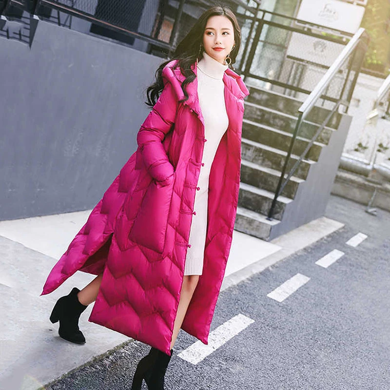 2019 женская зимняя куртка пальто хлопковое длинное теплое Свободное с капюшоном