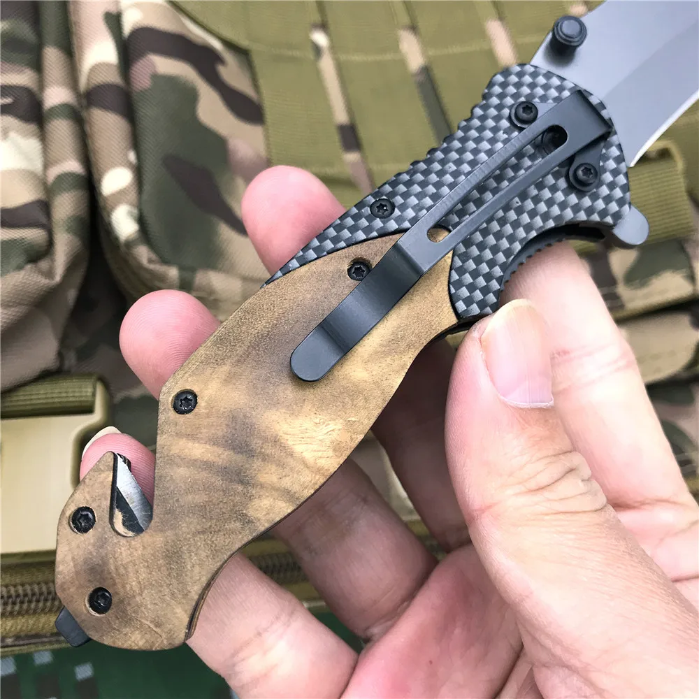 

Browning X50 Pocket Folding Knife Outdoor Portable Swiss Army Knife Red Shadow Wood Handle High Hardness Hunting Camping Tools