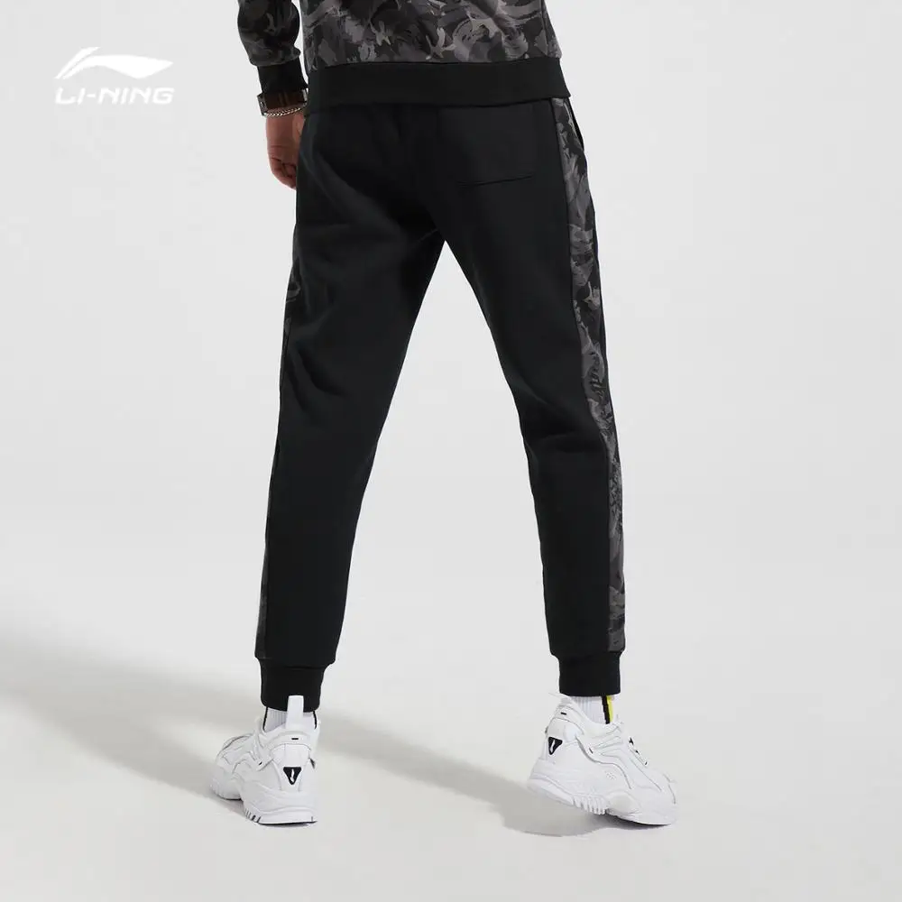Li-Ning, мужские трендовые спортивные штаны, 66% хлопок, 34% полиэстер, обычная посадка, Удобная подкладка, спортивные штаны, брюки AKLN885 COND18
