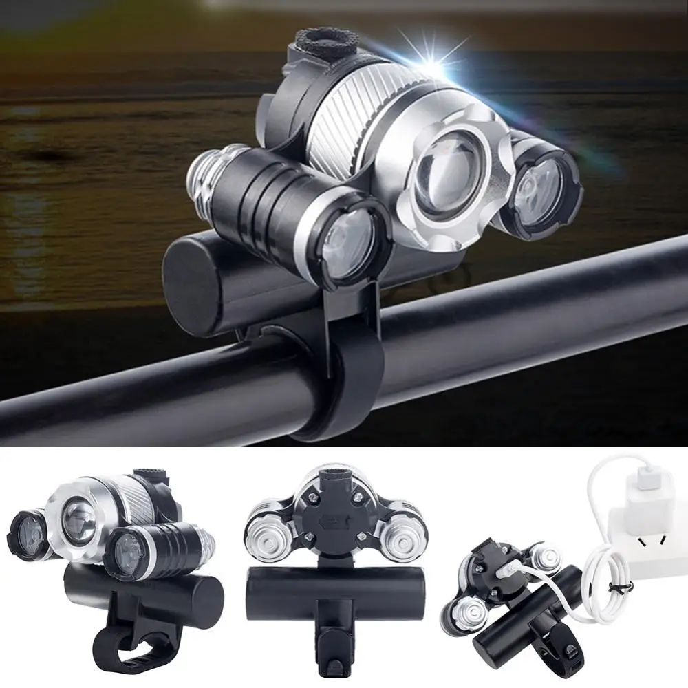 

T6 Bicycle Bike USB Rechargeable 4 Modes LED Headlight Front Cycling Light Lamp 4 Modes LED