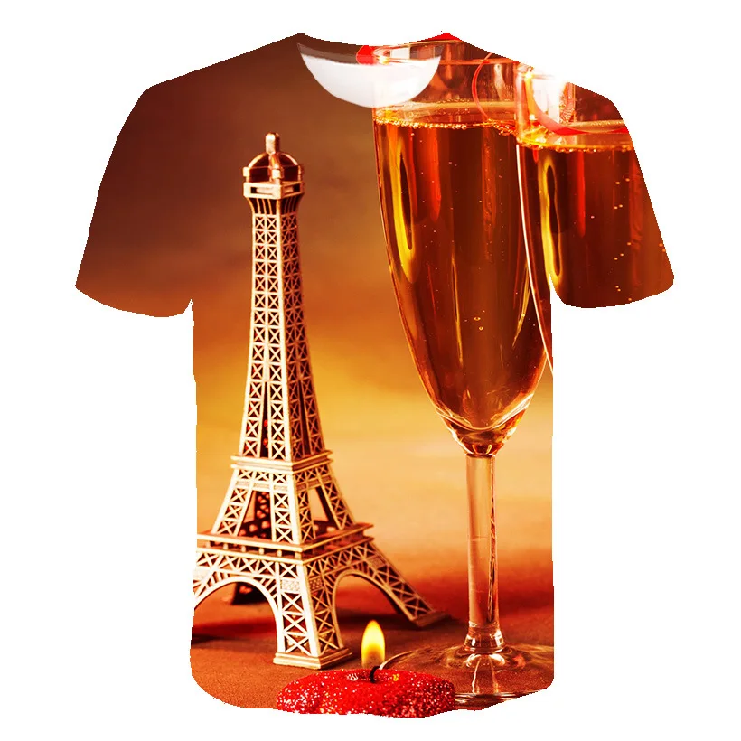 Летняя модная мужская футболка 2020 креативная с 3D принтом Повседневная круглым