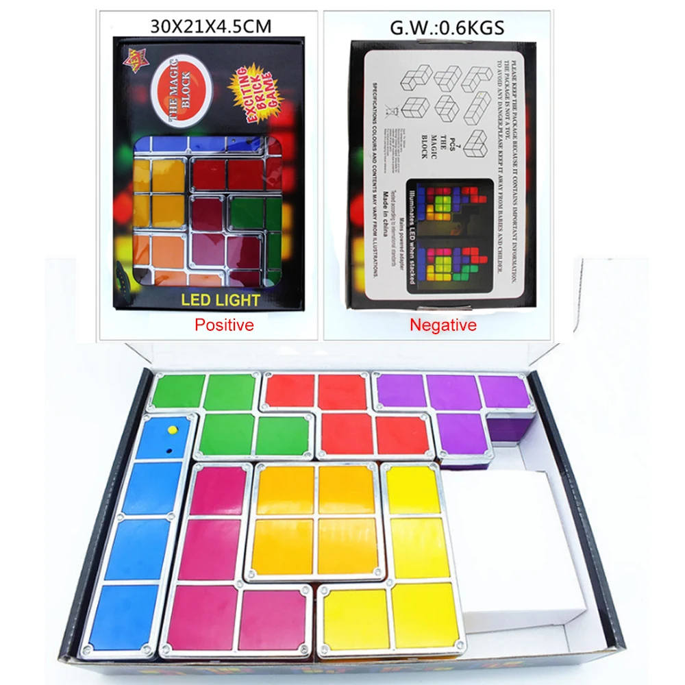 DIY Tetris Night Light Puzzle Stacking Children's Toy LED Table Lamp Building Block Game Tower Colorful Atmosphere | Лампы и