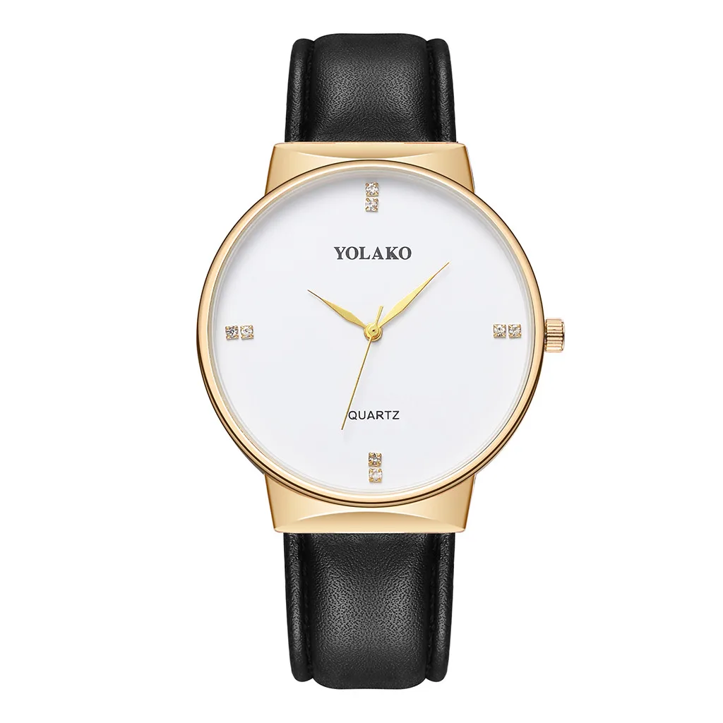 

watch men Fashion Simple Casual Quartz Watch Leather Strap New Solid Color Leather Strap Analog leather Watch 40*