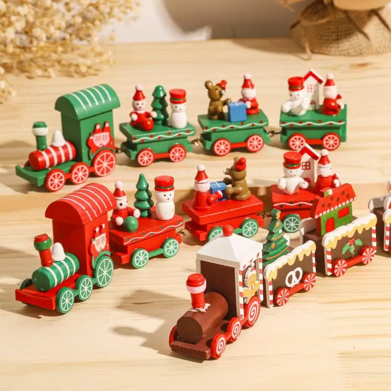 

Christmas Wooden Train Merry Christmas Decoration For Home Xmas Santa Claus Gifts For Kids Navidad 2021 Happy New Year 2022