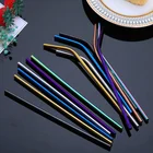 Многоразовые металлические трубочки для питья 304 нержавеющая сталь прочная изогнутая прямая соломинка для напитков аксессуары для бара