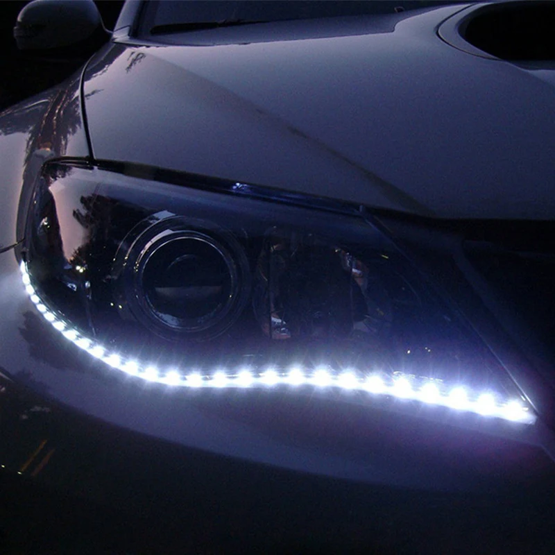 Авто Мото светодиодные полосы светильник декоративная лампа аксессуары LED DRL для