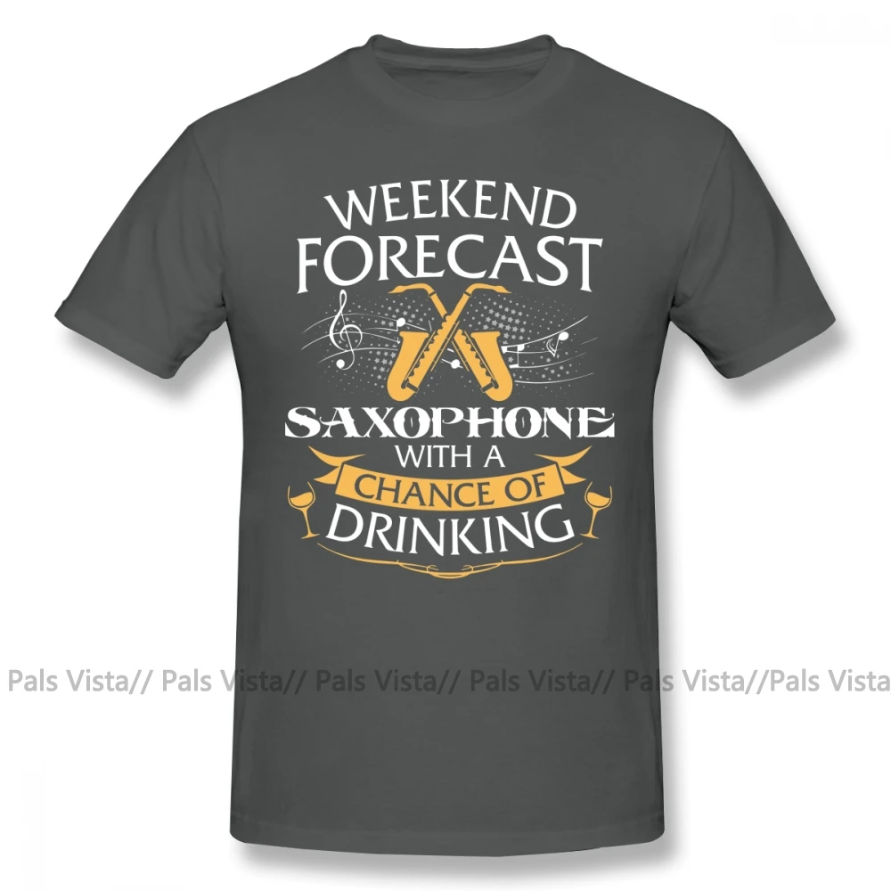 Саксофоны футболка уик энд погоды саксофон с питьевой Изделие из хлопка