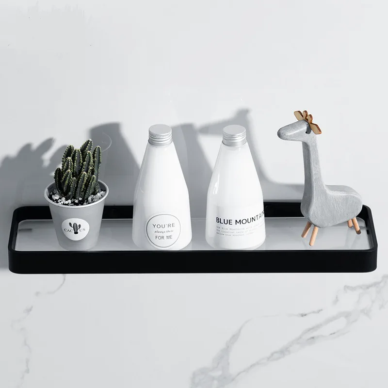 tuqiu bathroom shelf glass shelfsquare 20 50cm black bathroom corner shelvesshower room rackaluminum cosmetic shelf free global shipping