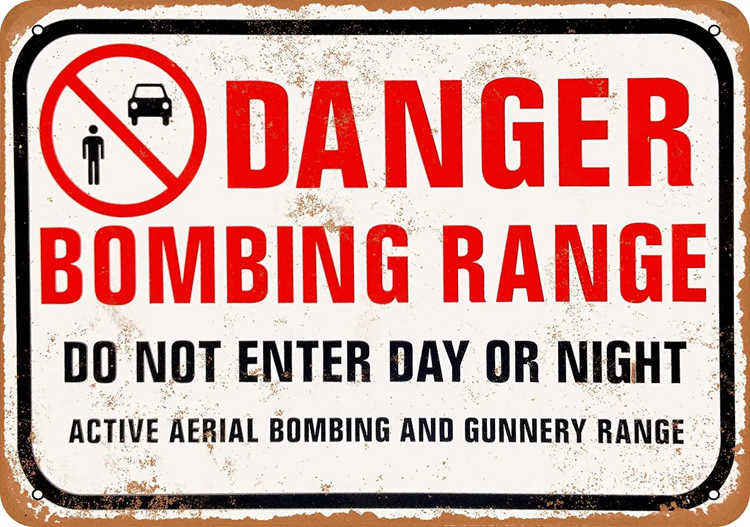 

WallColor 8*12 Metal Sign Danger Bombing Range Vintage Look