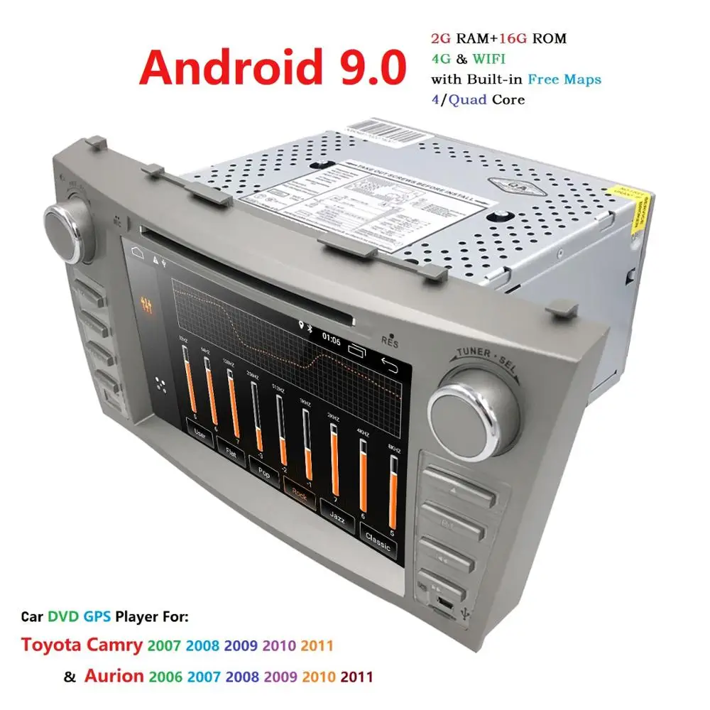 Android 9 0 четырехъядерный 8 &quotАвтомобильный dvd плеер для Toyota Camry 2008 2011 GPS Navi поддержка