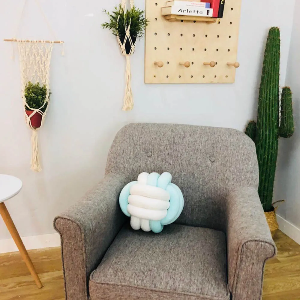 Подушка в скандинавском стиле HM0053 мягкая теплая диванная подушка с узлом
