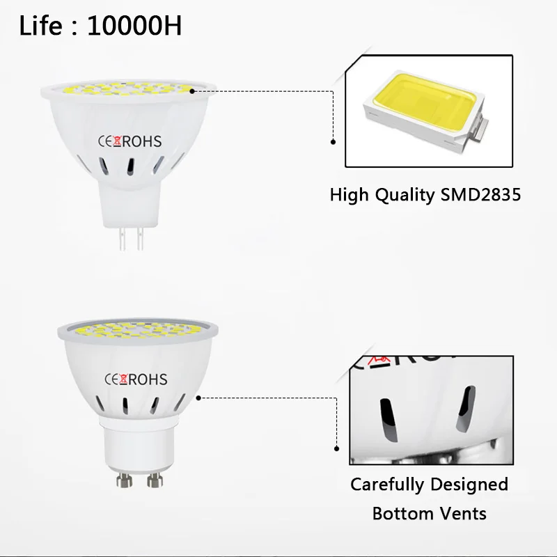 Светодиодная лампочка E27 направленного светильник 48 60 80LED s 220 В светодиодная