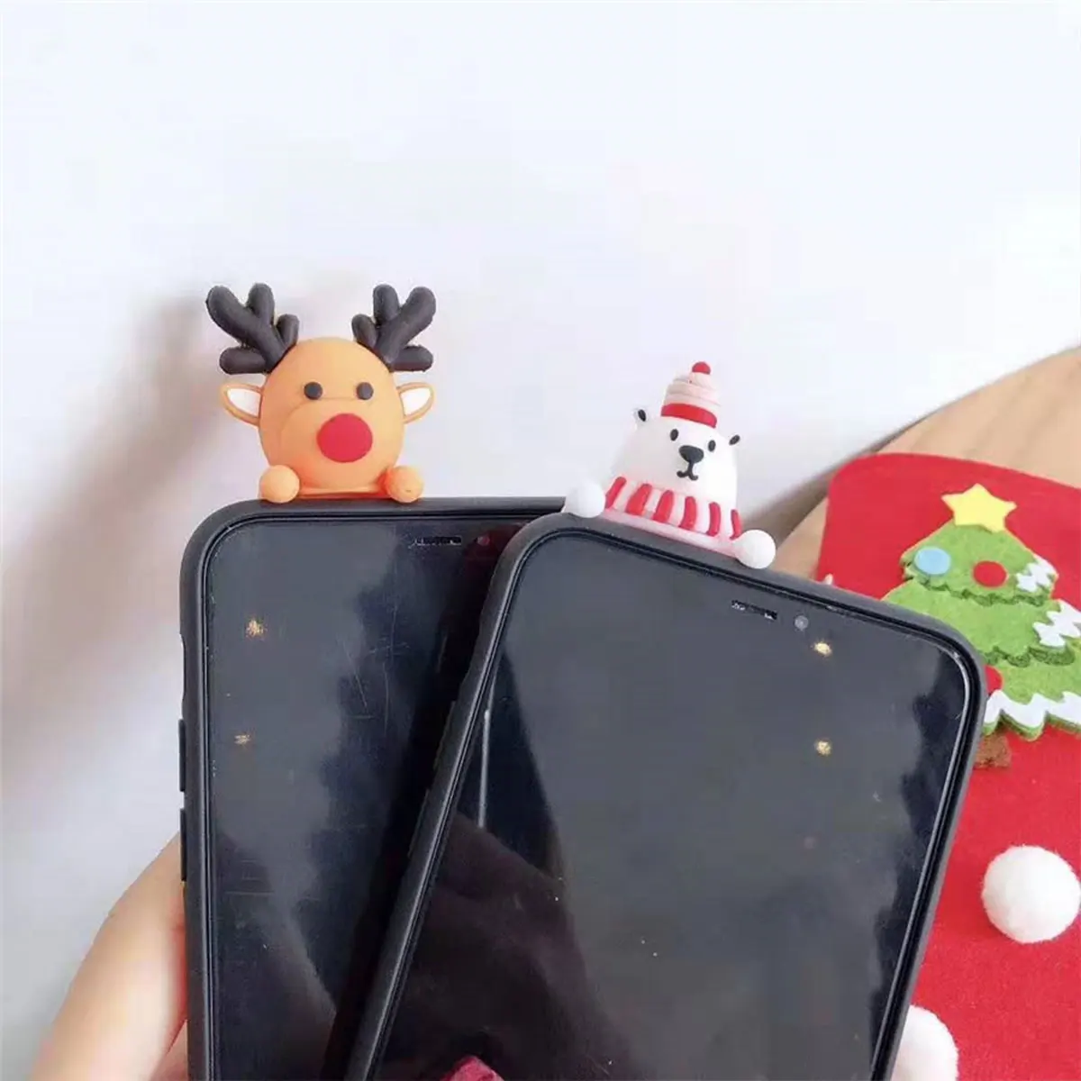 Чехол для телефона IPhone 11 7 8 Plus роскошный силиконовый чехол с рождественским